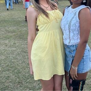Marshalls Yellow Mini Dress with Ruffled Straps